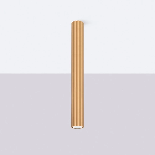 Plafon sufitowy Karbon 60 złoty minimalistyczny do salonu i sypialni aluminium SOLLUX