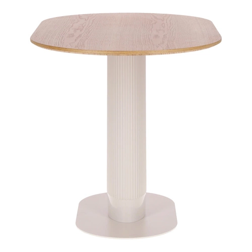 Stół do jadalni Maxim Intesi nowoczesny owalny fornir dąb biały na jednej nodze 120x70 cm