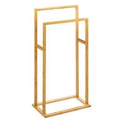 Wieszak na ręczniki stojący bambusowy do łazienki 5five simply smart naturalny nowoczesny