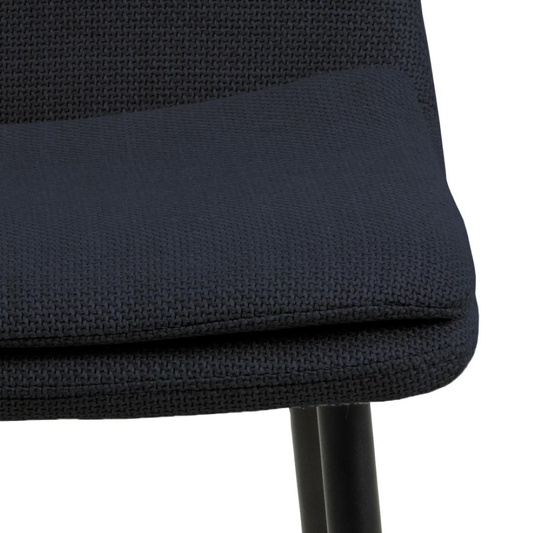 Krzesło tapicerowane Becca granatowe do jadalni i salonu nowoczesne na czarnych nogach Actona