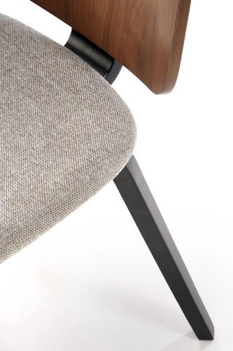 Krzesło Mireyla tapicerowane drewniane do jadalni nowoczesne orzech popielaty Intesi