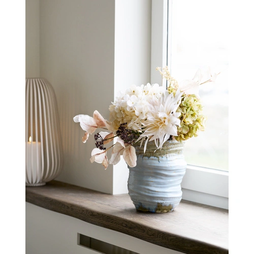 Wazon Toran ceramiczny jasnoniebieski nowoczesny wazon na kwiaty