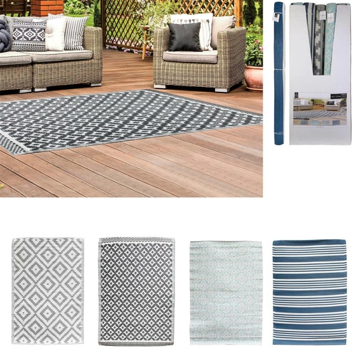 Dywan nowoczesny prostokątny na taras zewnętrzny Cannuccia morski 120x180 Intesi