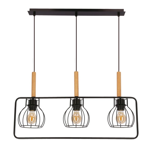 Lampa wisząca Franita czarna 3-punktowa nowoczesna do salonu i sypialni nad wyspę