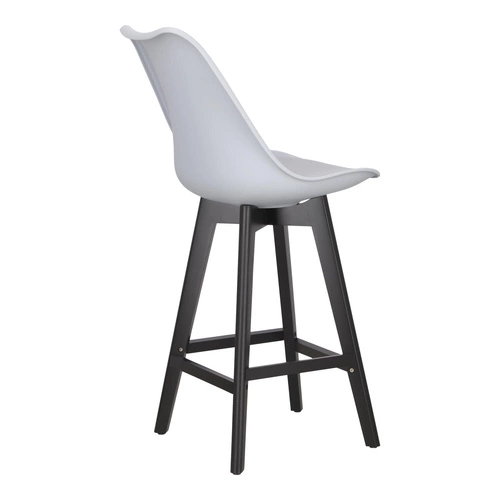 Stołek barowy Norden wood black low PP    szary