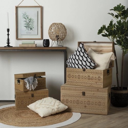 Dywan jutowy okrągły 120 cm Atmosphera boho z białym brzegiem do salonu lub sypialni