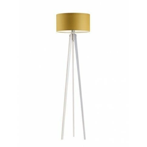 Lampa podłogowa MIAMI abażur musztardowy stelaż biały