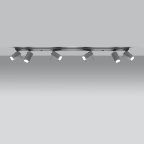 Plafon sufitowy RING 6L szary nowoczesny metalowy loftowy do salonu i kuchni Sollux