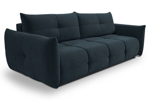 Sofa rozkładana 3 osobowa Bode z funkcją spania i pojemnikiem granatowa do salonu