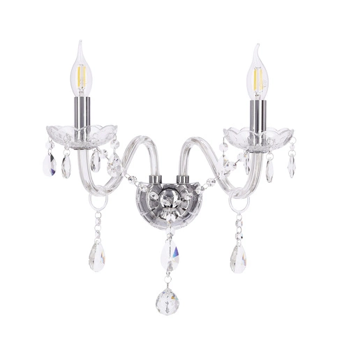 Kinkiet Cristallo lampa chromowy 2x40W  E14 transparentny