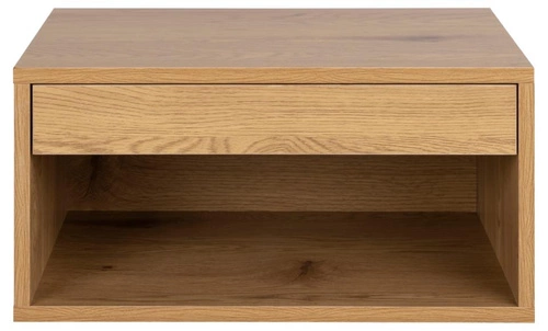Szafka nocna Cholet wisząca 50 cm z szufladą w stylu skandynawskim Actona naturalny dąb