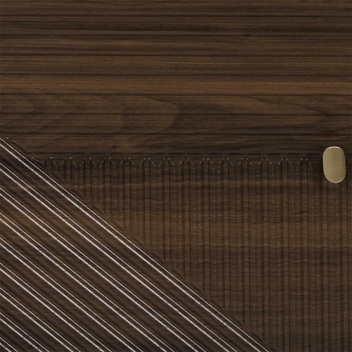 Komoda Tiffany ryflowana orzech 120 cm na wysokich nogach do salonu Intesi