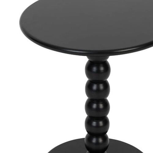 Okrągły stolik kawowy Chamlo czarny drewniany minimalistyczny do salonu i sypialni 38 cm