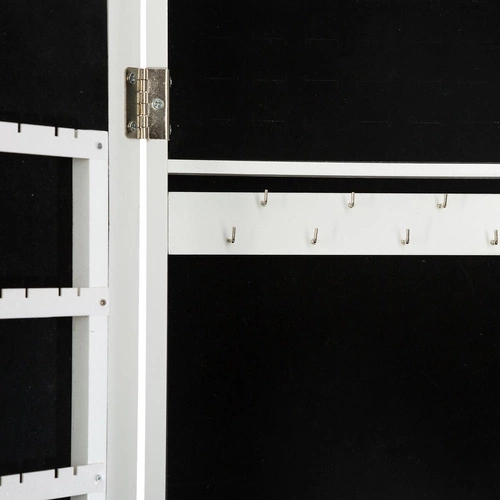 Lustro stojące LED z organizerem na biżuterię Bettany do sypialni białe Atmosphera