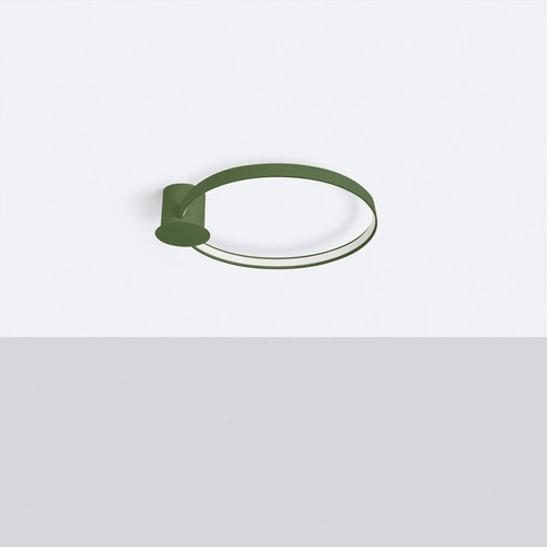 Plafon sufitowy LED RIO 55 zielony oliwkowy nowoczesny okrągły do salonu i kuchni Thoro