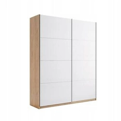 Szafa przesuwna Tissa 150 cm nowoczesna biała z półkami i drążkiem do sypialni