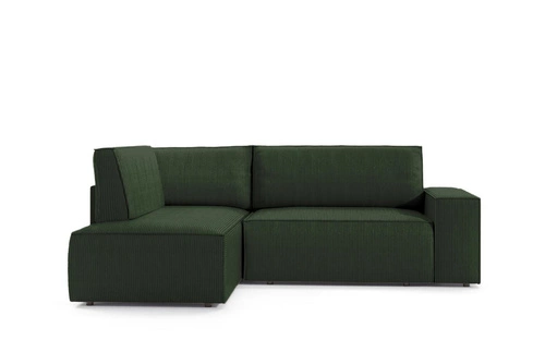 Narożnik z funkcją spania Molde L lewy sztruksowy granatowy z pojemnikiem do salonu Intesi