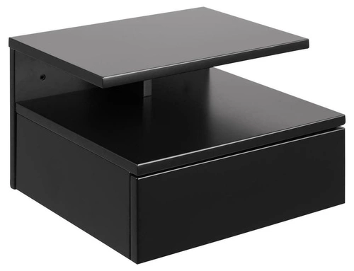 Szafka nocna wisząca czarna z szufladą 35 cm nowoczesna Actona Ashlan do sypialni loft