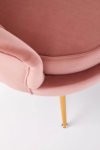 Fotel muszelka Florecja różowy welur glamour do salonu Intesi nowoczesny akcentowy