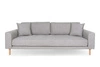 Sofa Lido 3 szara jasna/ nogi naturalne