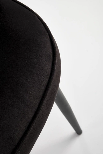 Krzesło do jadalni Sarah arm Intesi czarne tapicerowane welur z podłokietnikami nowoczesne