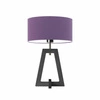 Lampka nocna do sypialni Clio nowoczesna fioletowa z abażurem glamour drewniana LYSNE