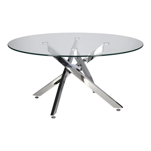 Stolik kawowy Amber 90cm transparentny/   chrom OUTLET
