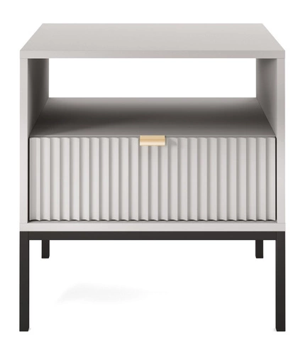 Zestaw mebli do sypialni szary/czarny Delicious ryflowane fronty