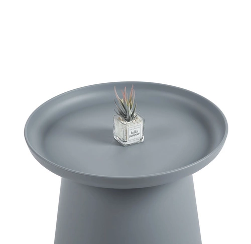 Stolik kawowy okrągły Xena 50cm szary nowoczesny skandynawski do salonu Intesi