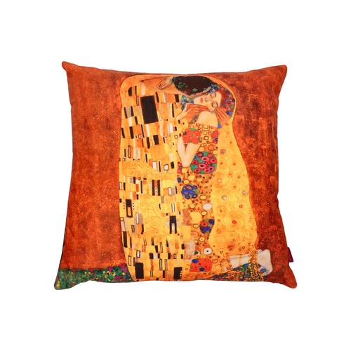 Poduszka dekoracyjna welurowa Pocałunek Intesi 40x40 złota do salonu antyalergiczna