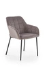 Krzesło do jadalni Minnesota tapicerowane welurowe szare z podłokietnikami Intesi