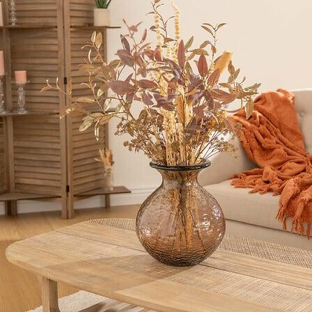 Wazon szklany Alric brązowy 33 cm dekoracyjny na kwiaty nowoczesny Atmosphera
