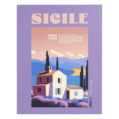 Pudełko ozdobne Sicile Intesi fioletowe dekoracyjne książka tekturowa do sypialni