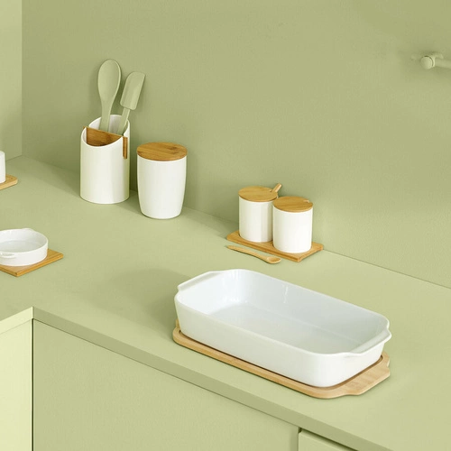 Słoik ceramiczny z bambusową pokrywką Seramik 0,85l