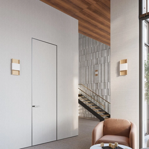 Nowoczesny kinkiet ścienny DURLIN złoty i biały SOLLUX LIGHTING do salonu i sypialni 40 cm