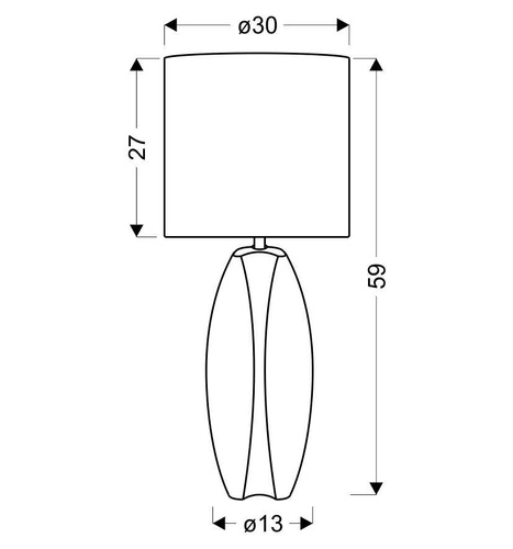 Lampa stołowa Palma 2 biała ceramiczna z abażurem nowoczesna lampka nocna do sypialni 59 cm