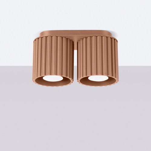 Plafon sufitowy nowoczesny AURA 2 kawowy aluminium do salonu i kuchni GU10