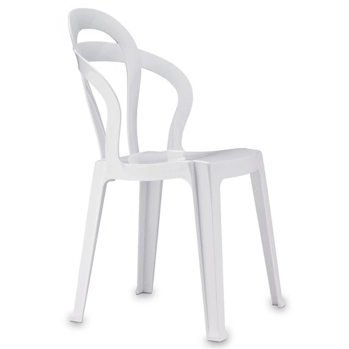 Krzesło do kuchni i ogrodu Titi SCAB Design białe, sztaplowane, nowoczesne, łatwe w czyszczeniu