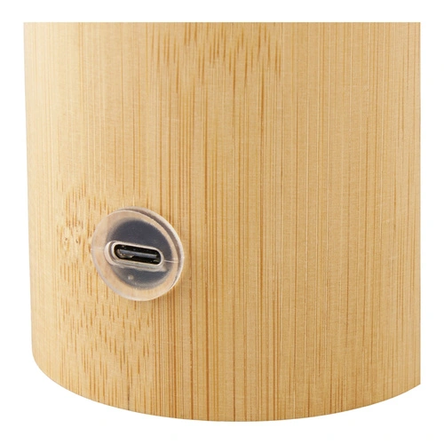 Lampka nocna LED Stafford akumulatorowa bambusowa do sypialni biała