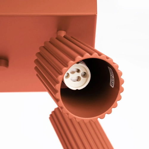 Plafon sufitowy KARBON 4 ochra czerwona nowoczesny do salonu i sypialni aluminium