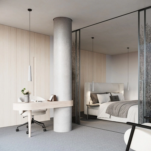 Lampa wisząca betonowa ELECTRA szara loftowa do salonu i kuchni nad wyspę 125 cm