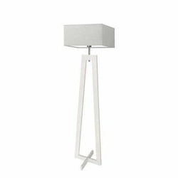 Lampa podłogowa JAWA abażur jasny szary stelaż biały