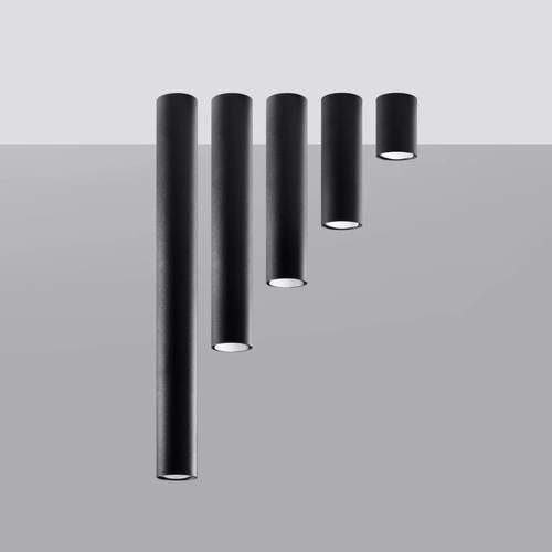 Plafon sufitowy nowoczesny Lagos czarny metalowy 60 cm do salonu i kuchni Sollux