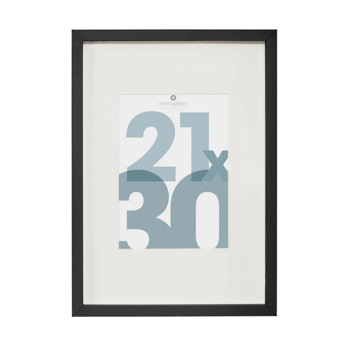 Ramka na zdjęcia 21x30 czarna wisząca nowoczesna Wood Slim Atmosphera MDF szkło