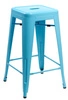 Hoker Paris 75 cm niebieski metalowy bez oparcia industrialny do kuchni inspirowany Tolix D2.DESIGN