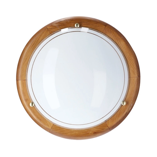 Plafon sufitowy okrągły Candellux 1030 dąb szklany do salonu i kuchni 30 cm