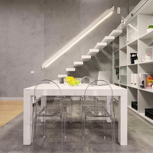 Krzesło do jadalni Viki Ghost inspirowane Victoria Ghost szare transparentne sztaplowane nowoczesne