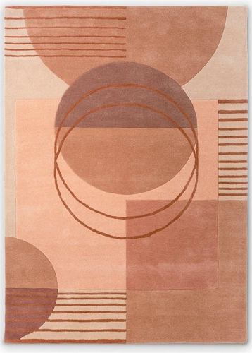 Dywan nowoczesny wełniany Decor Lola 140x200 geometryczny pomarańczowy do salonu Carpets&More