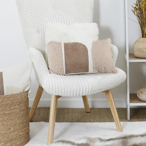 Poduszka dekoracyjna boucle Intesi 30x50 cm beżowa do salonu i sypialni japandi