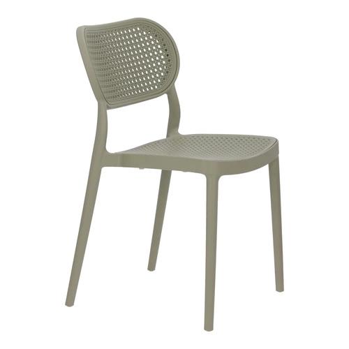 Krzesło ogrodowe Bilto Intesi zielone z polipropylenu, łatwe czyszczenie, sztaplowane, boho